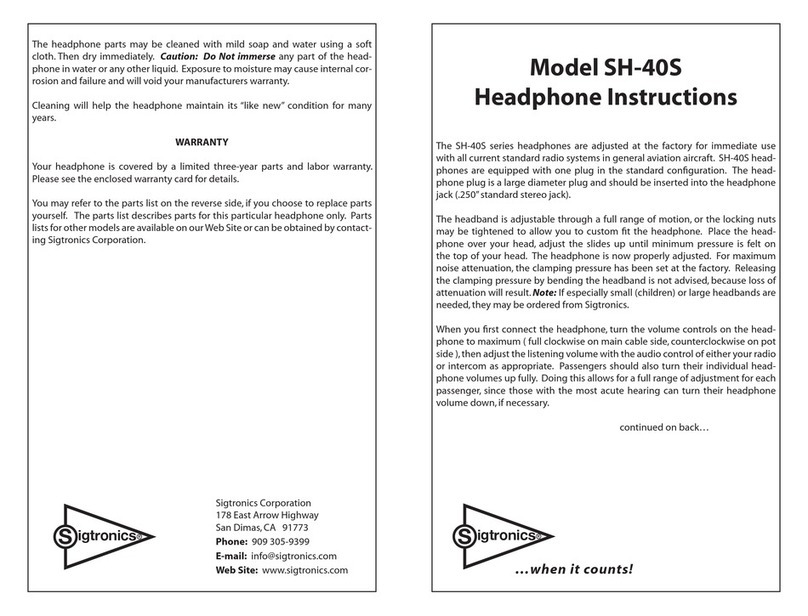 Sigtronics SH-40S User manual