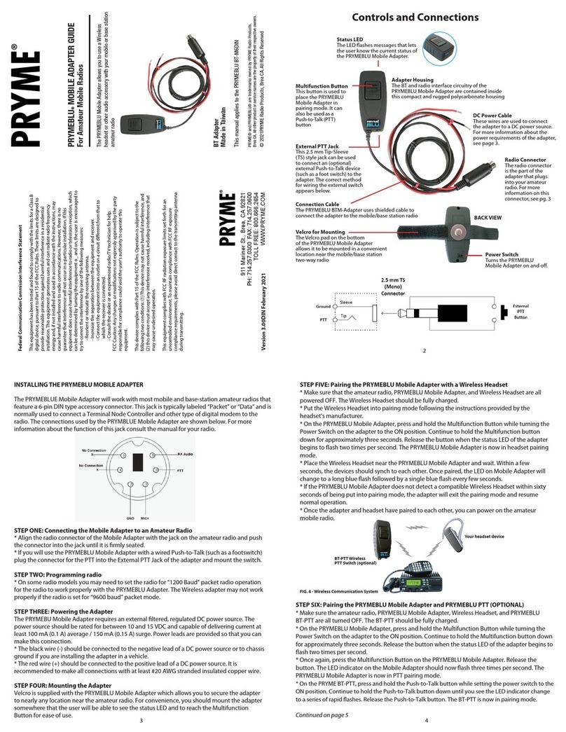 PRYME PRYMEBLU BT User manual