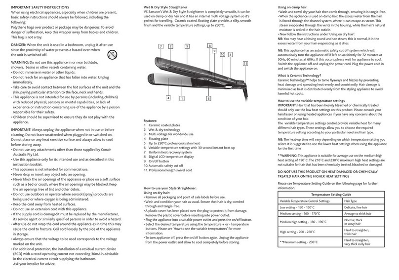 VS Sassoon VS229A User manual VS Sassoon VS229A User manual