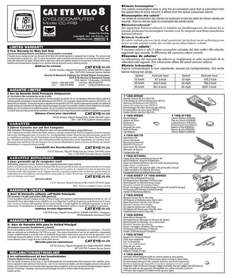 Cateye VELO8 User manual