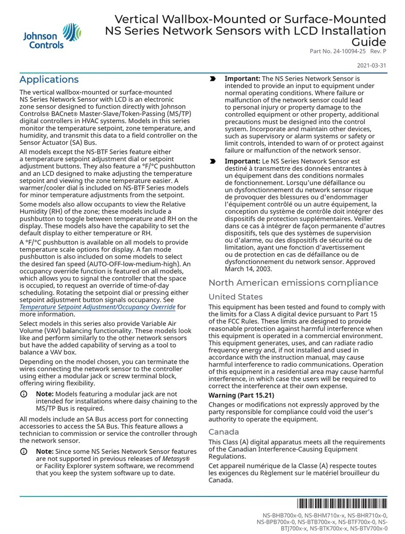 Johnson Controls NS Series User manual