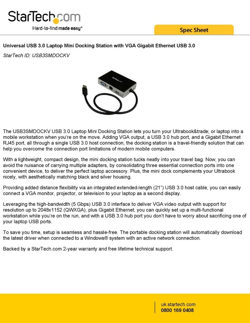 StarTech.com USB3SMDOCKV User manual StarTech.com USB3SMDOCKV User manual