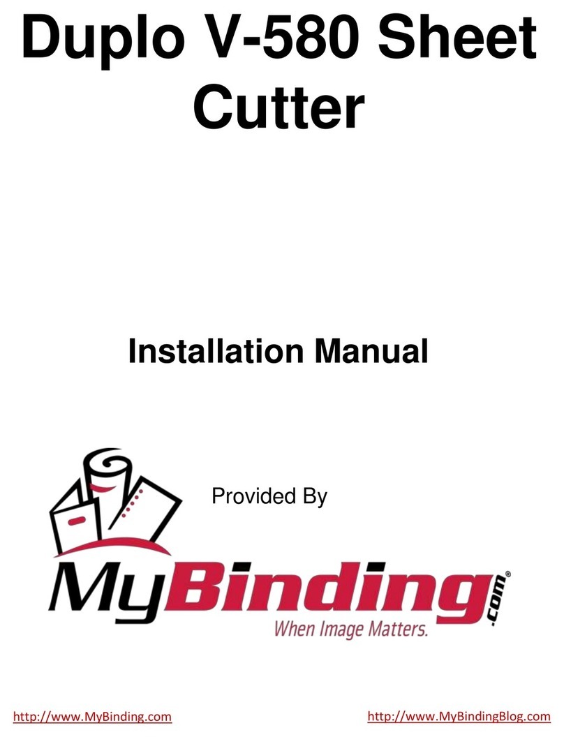 MyBinding Duplo V-580 User manual MyBinding Duplo V-580 User manual