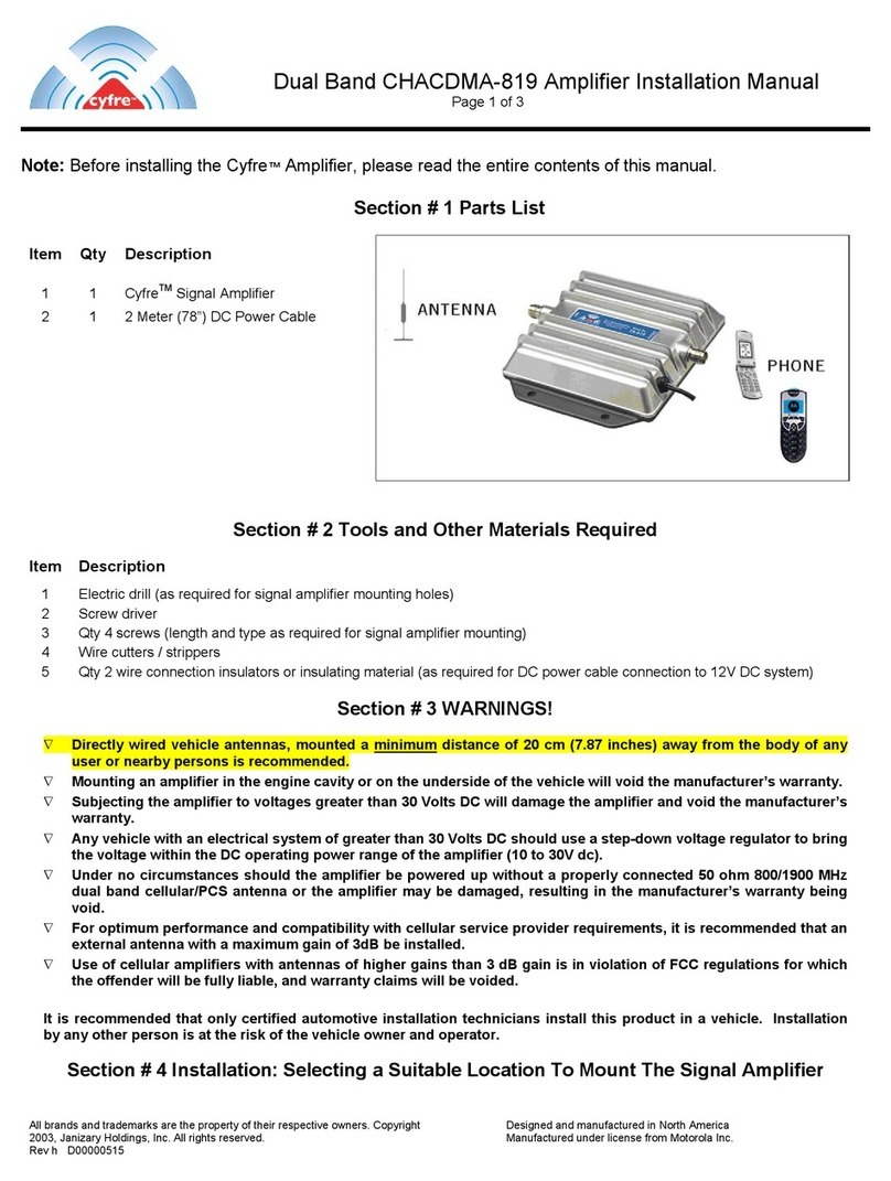 Cyfre CHACDMA-819 installation manual