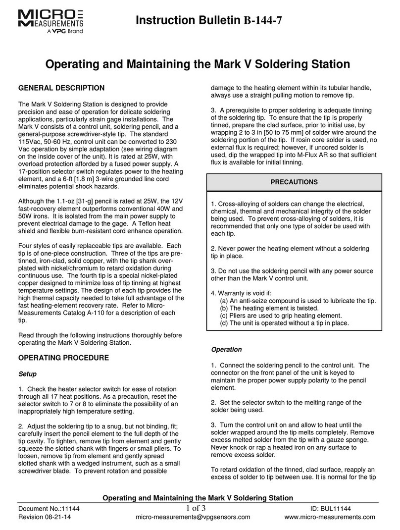 VPG MICRO MEASUREMENTS Mark V Operating and maintaining