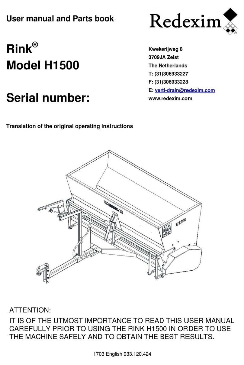 Redexim Rink 1500 User manual and parts book