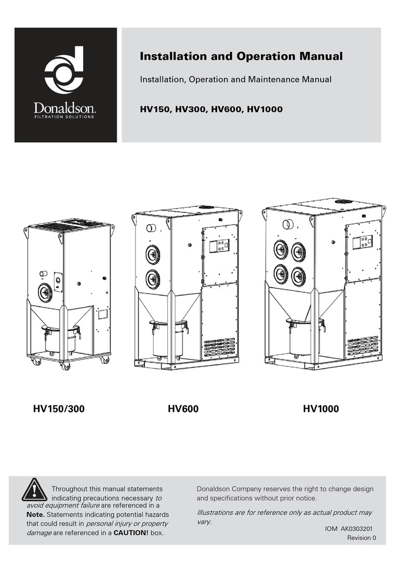 Donaldson HV150 Installation, operation and maintenance manual