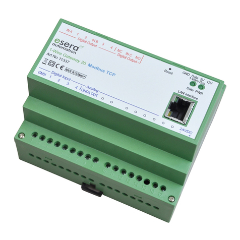 esera automation 1-Wire Gateway 20 Modbus TCP user guide
