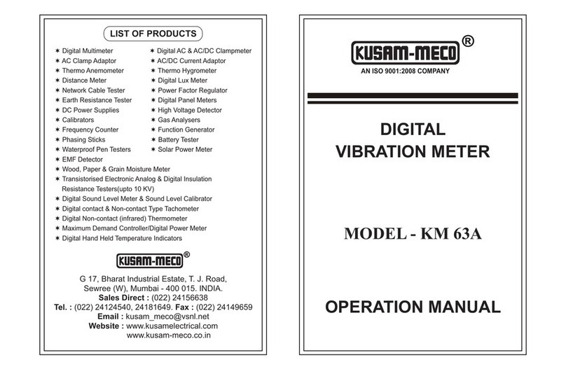 Kusam-meco KM 63A User manual