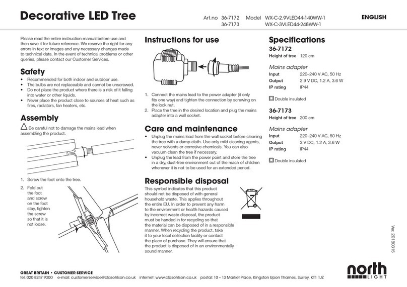 North Light WX-C-2.9VLED44-140WW-1 quick start guide North Light WX-C-2.9VLED44-140WW-1 quick start guide