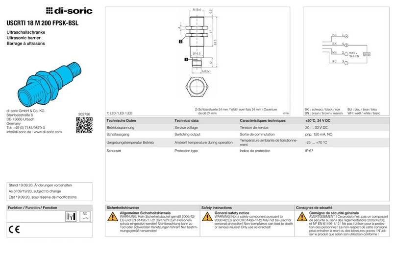 Di-soric USCRTI 18 M 200 FPSK-BSL operating instructions