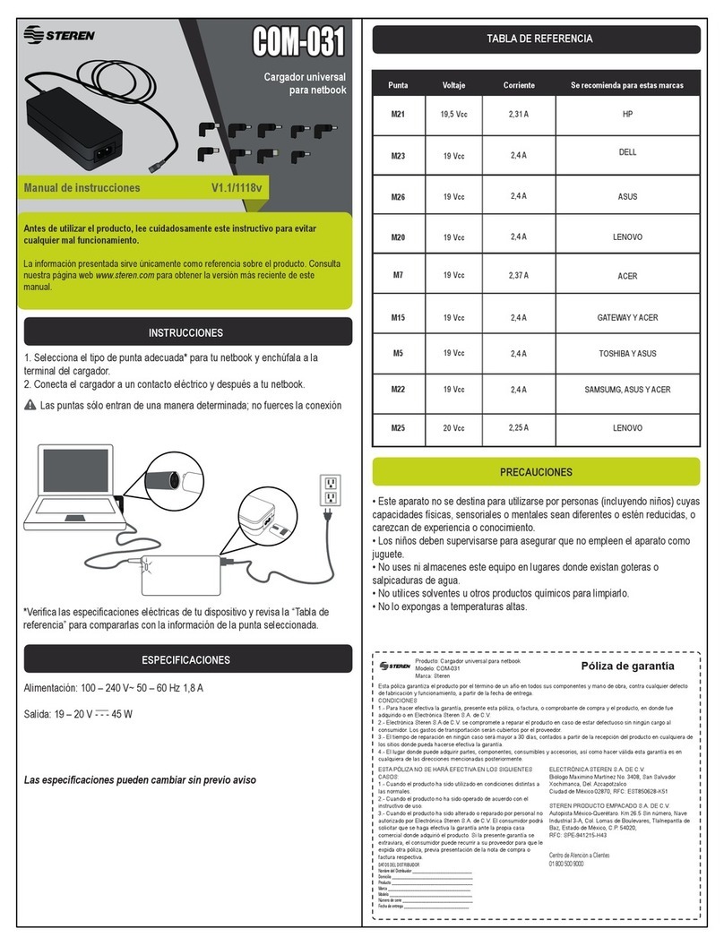 Steren COM-031 user manual Steren COM-031 user manual