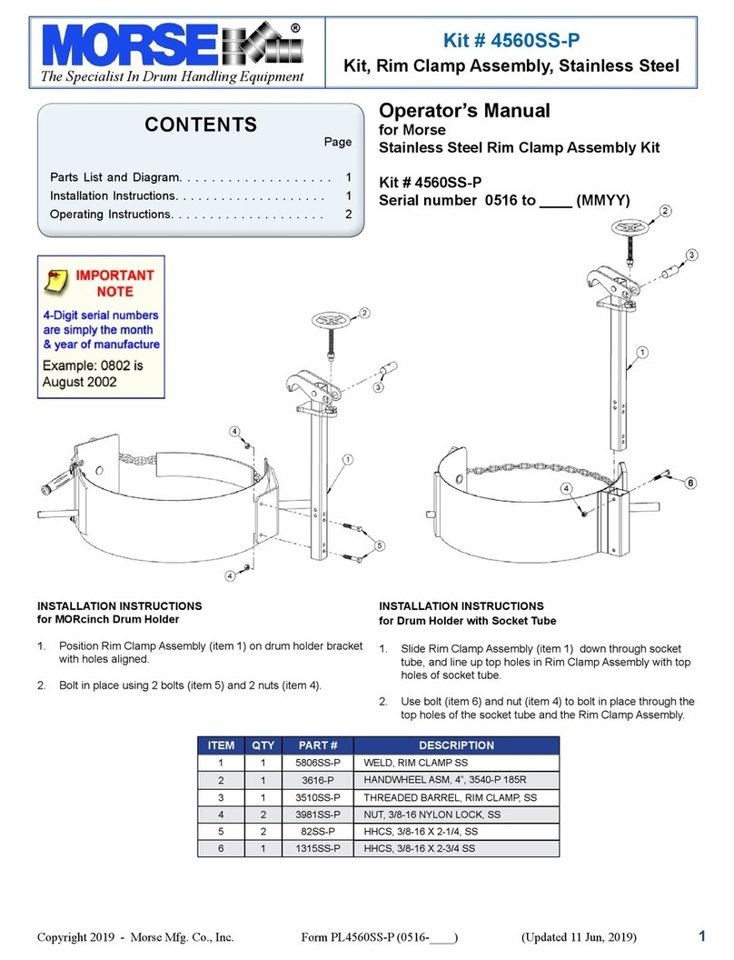 morse 4560SS-P Operator's manual