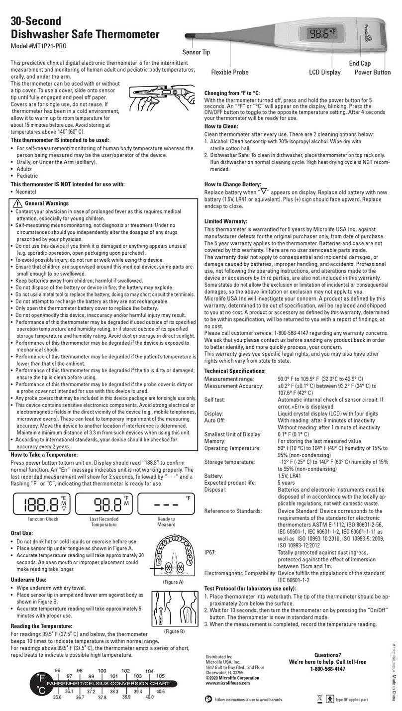 Microlife MT1P21-PRO User manual