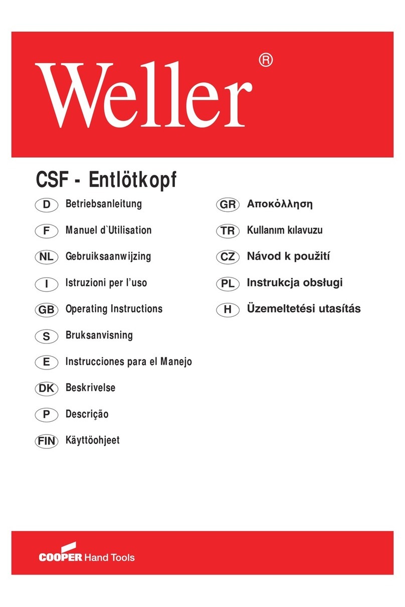 Cooper Hand Tools Weller CSF operating instructions Cooper Hand Tools Weller CSF operating instructions