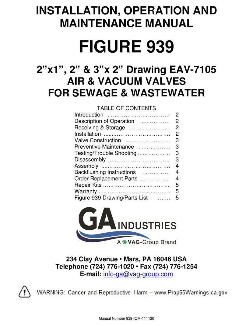 Vag GA Industries FIGURE 939 Installation, operation and maintenance manual Vag GA Industries FIGURE 939 Installation, operation and maintenance manual