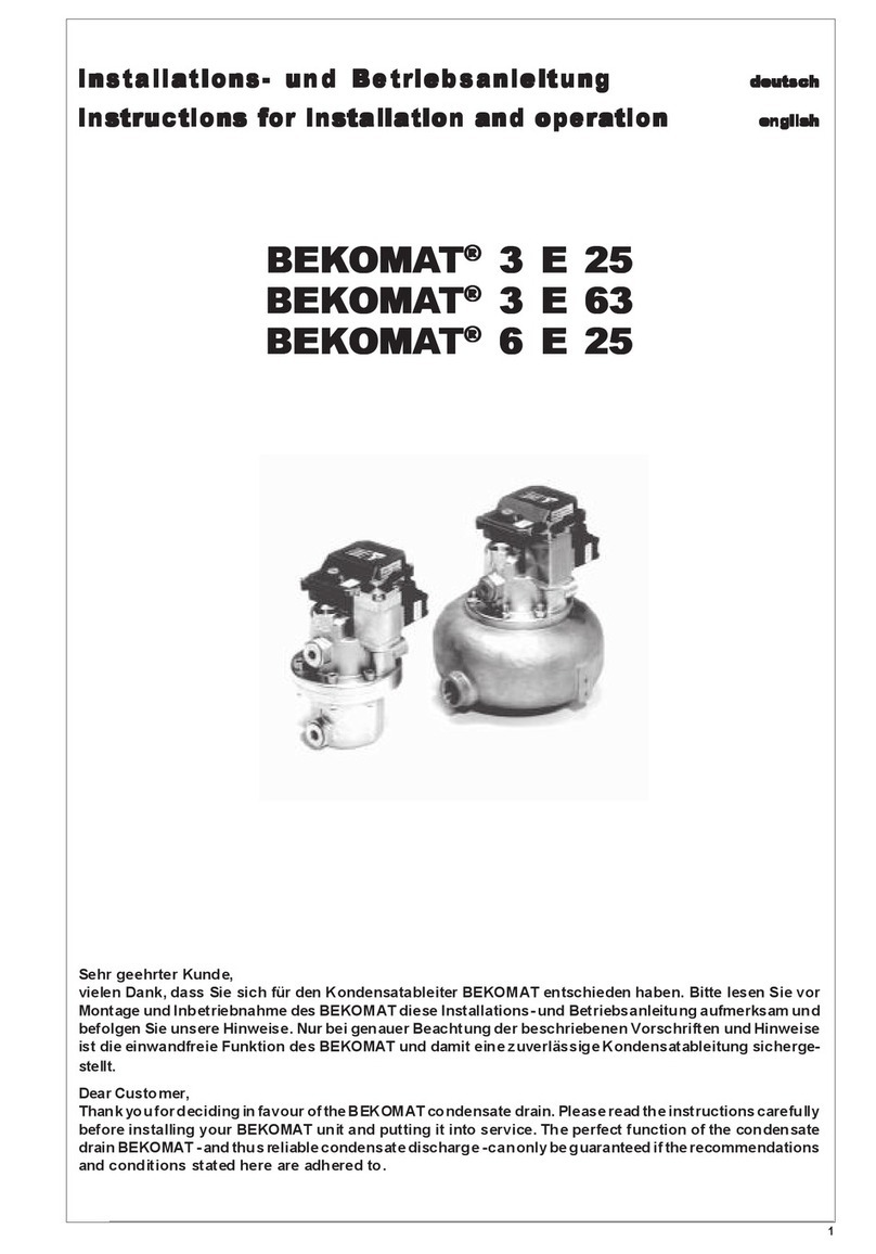 Beko BEKOMAT 3 E 25 Instructions for installation and operation Beko BEKOMAT 3 E 25 Instructions for installation and operation