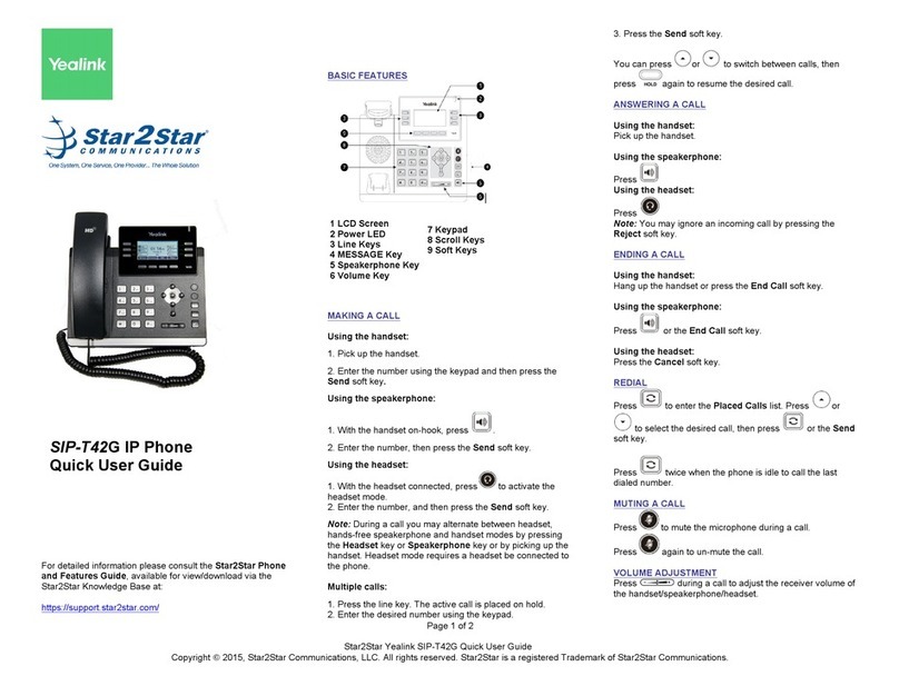 Yealink Yealink SIP-T42G Instruction manual Yealink Yealink SIP-T42G Instruction manual
