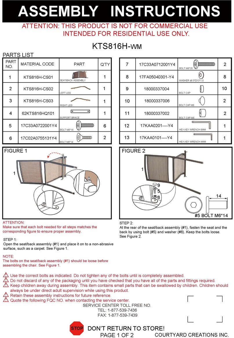 Courtyard Creations KTS816H-WM Assembly instructions