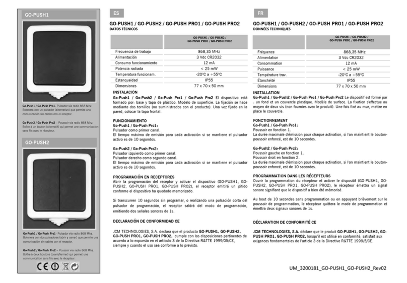 JCM Technologies GO-PUSH1 manual