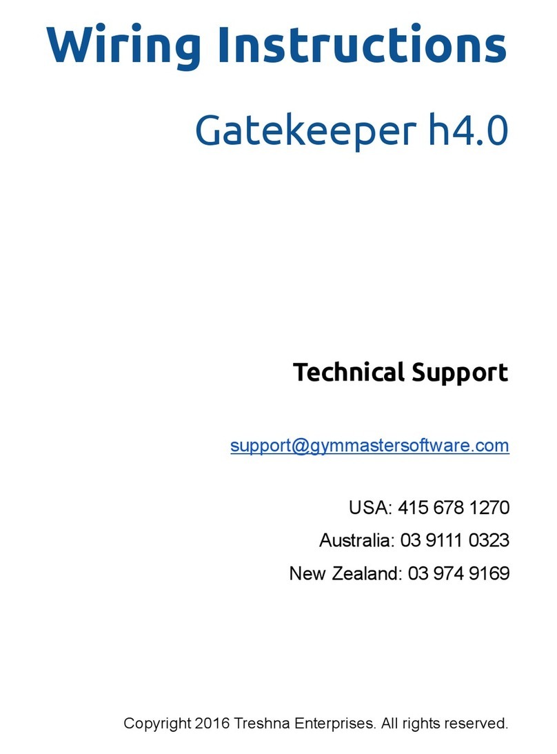 Gym Master Gatekeeper h4.0 Wiring instructions Gym Master Gatekeeper h4.0 Wiring instructions