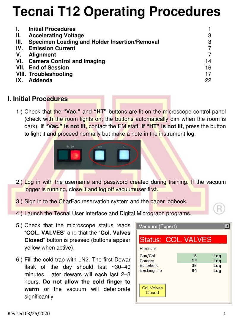 Tecnai T12 Operating procedures