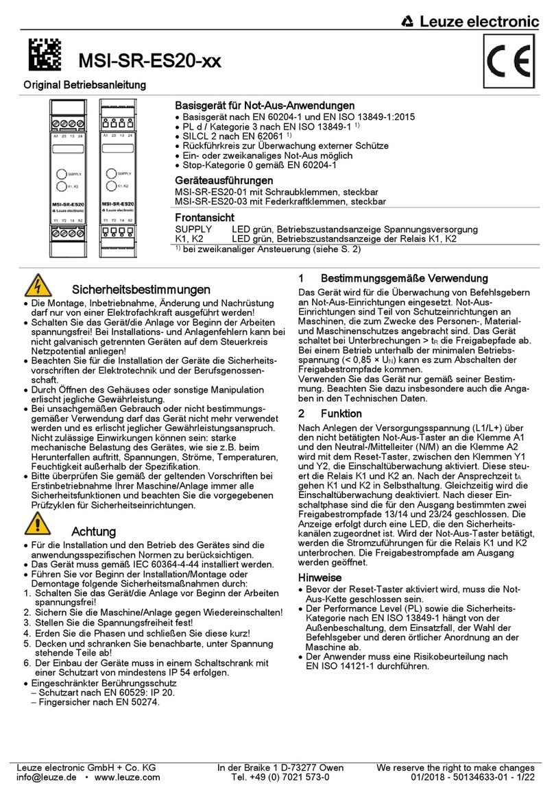 Leuze electronic MSI-SR-ES20-01 Original operating instructions