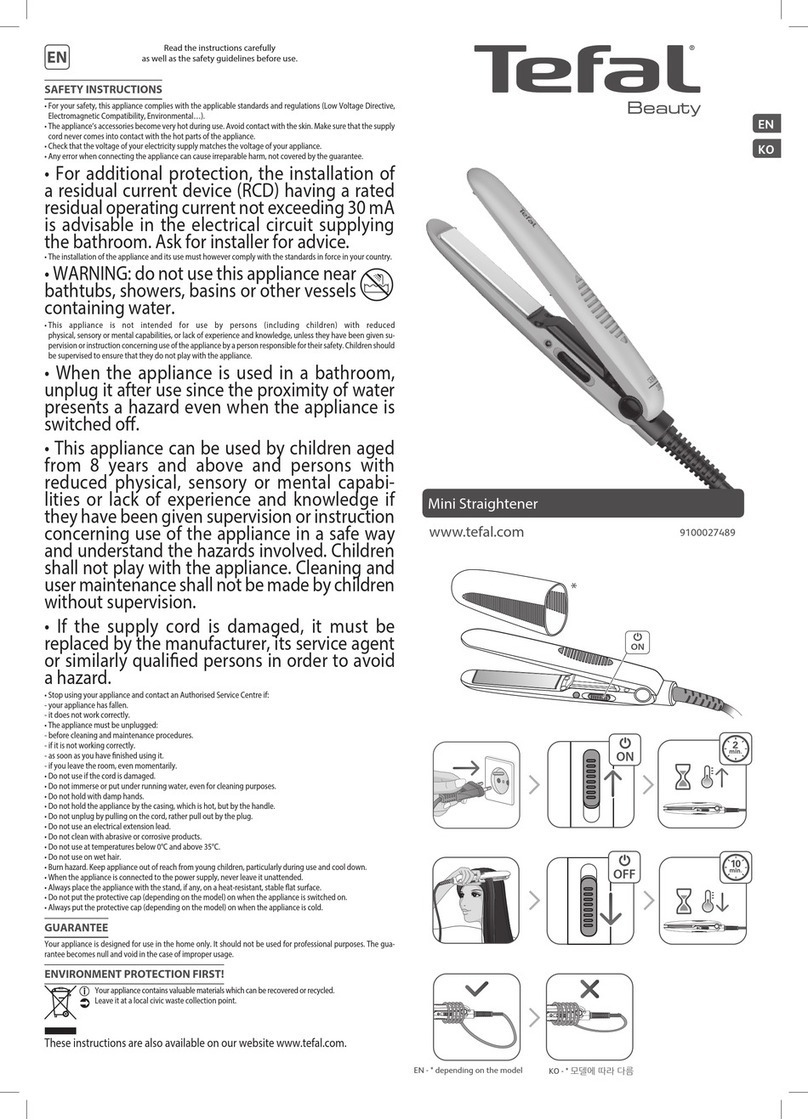 TEFAL MINI STRAIGHT HS1110 User manual