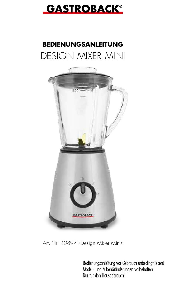 Gastroback Design Mixer Mini User manual Gastroback Design Mixer Mini User manual