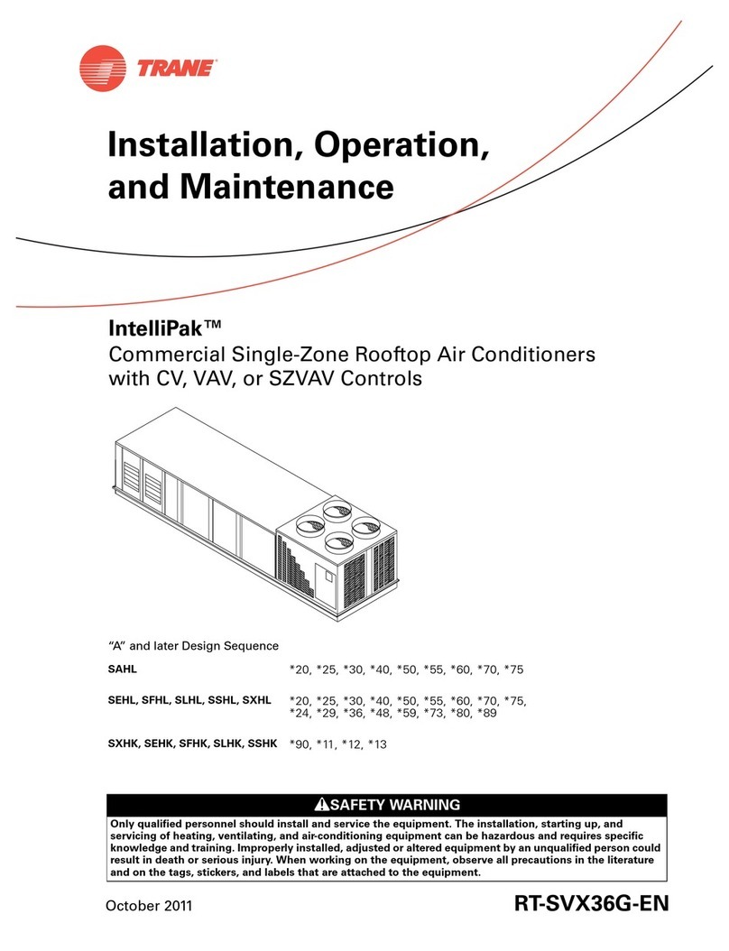 Trane IntelliPak SAHL Series Installation and operating instructions Trane IntelliPak SAHL Series Installation and operating instructions