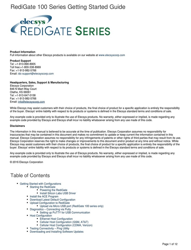 Elecsys RediGate 100 Series Getting started guide