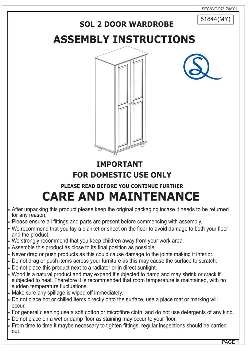 Seconique Furniture Sol 2 Door Wardrobe User manual