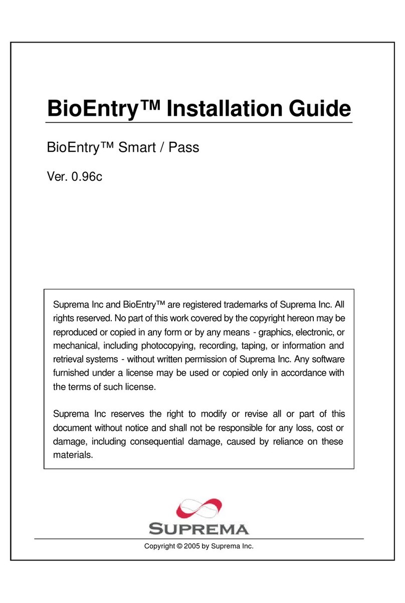 suprema BioEntry Series User manual