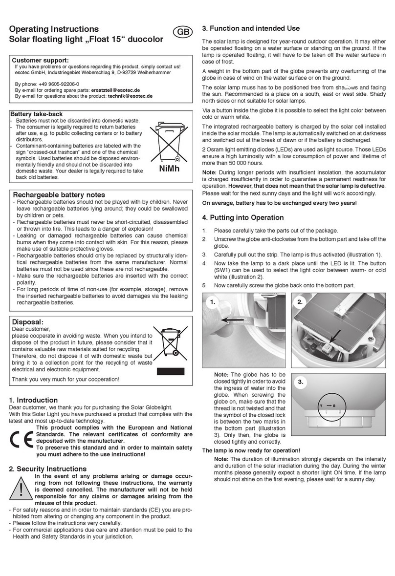 esotec Float 15 User manual
