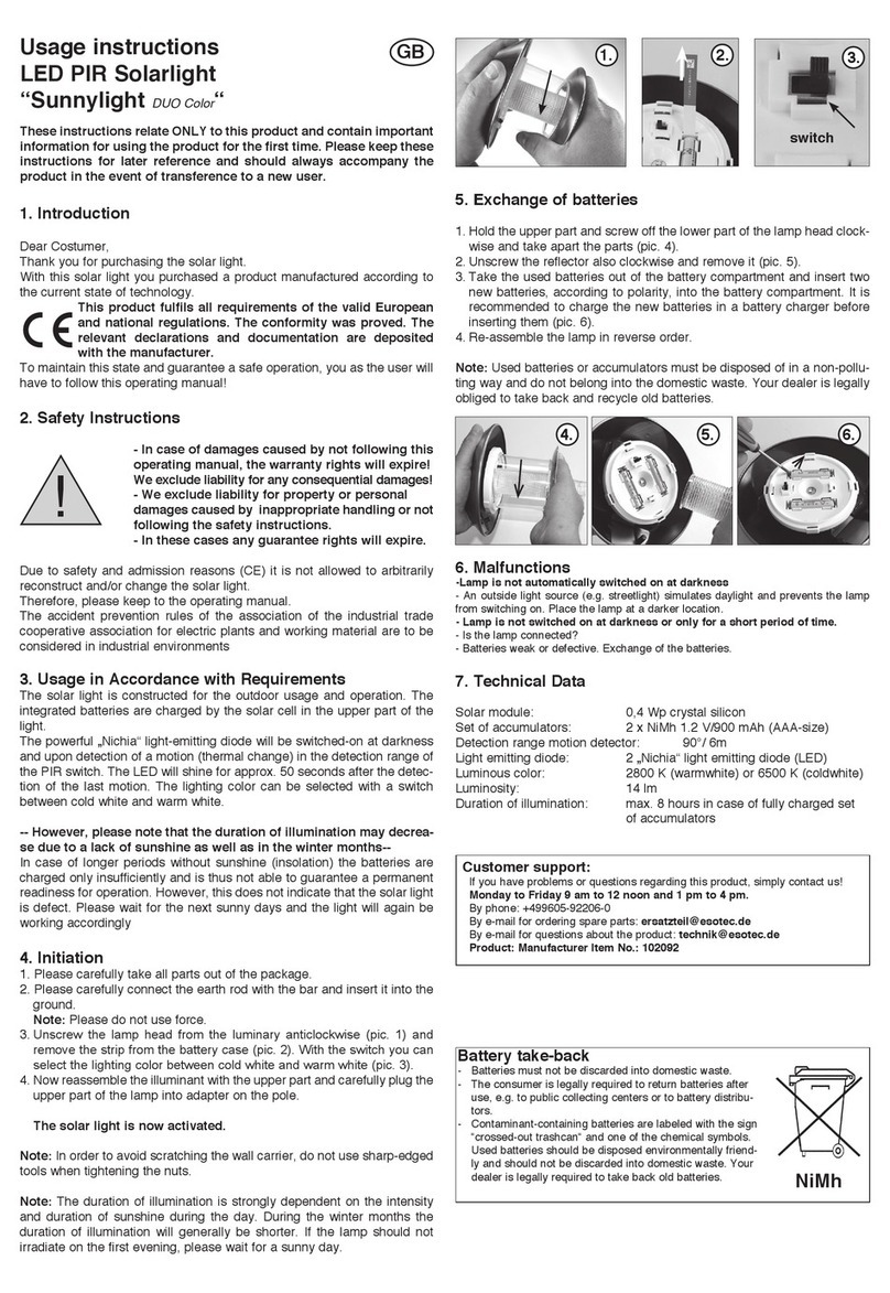 Ecotec Sunnylight DUO Color Usage instructions