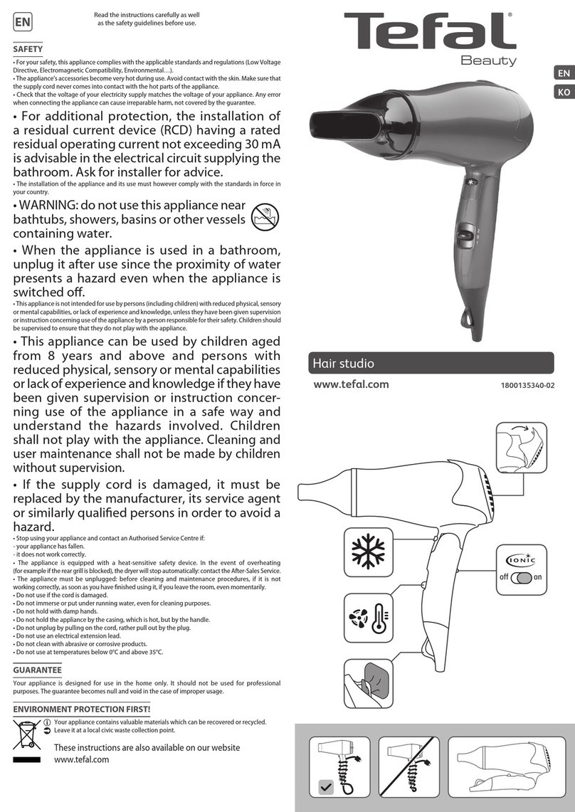 TEFAL Hair studio User manual