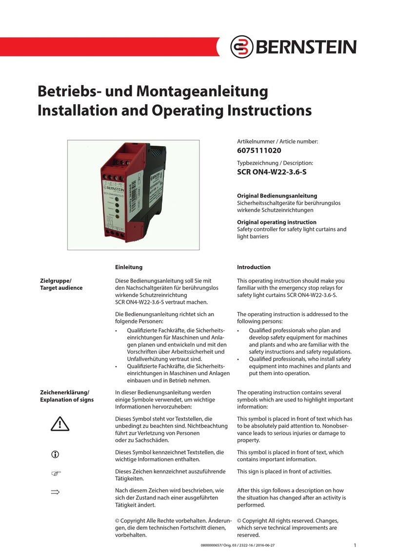 BERNSTEIN SCR ON4-W22-3.6-S Installation and operating instructions BERNSTEIN SCR ON4-W22-3.6-S Installation and operating instructions