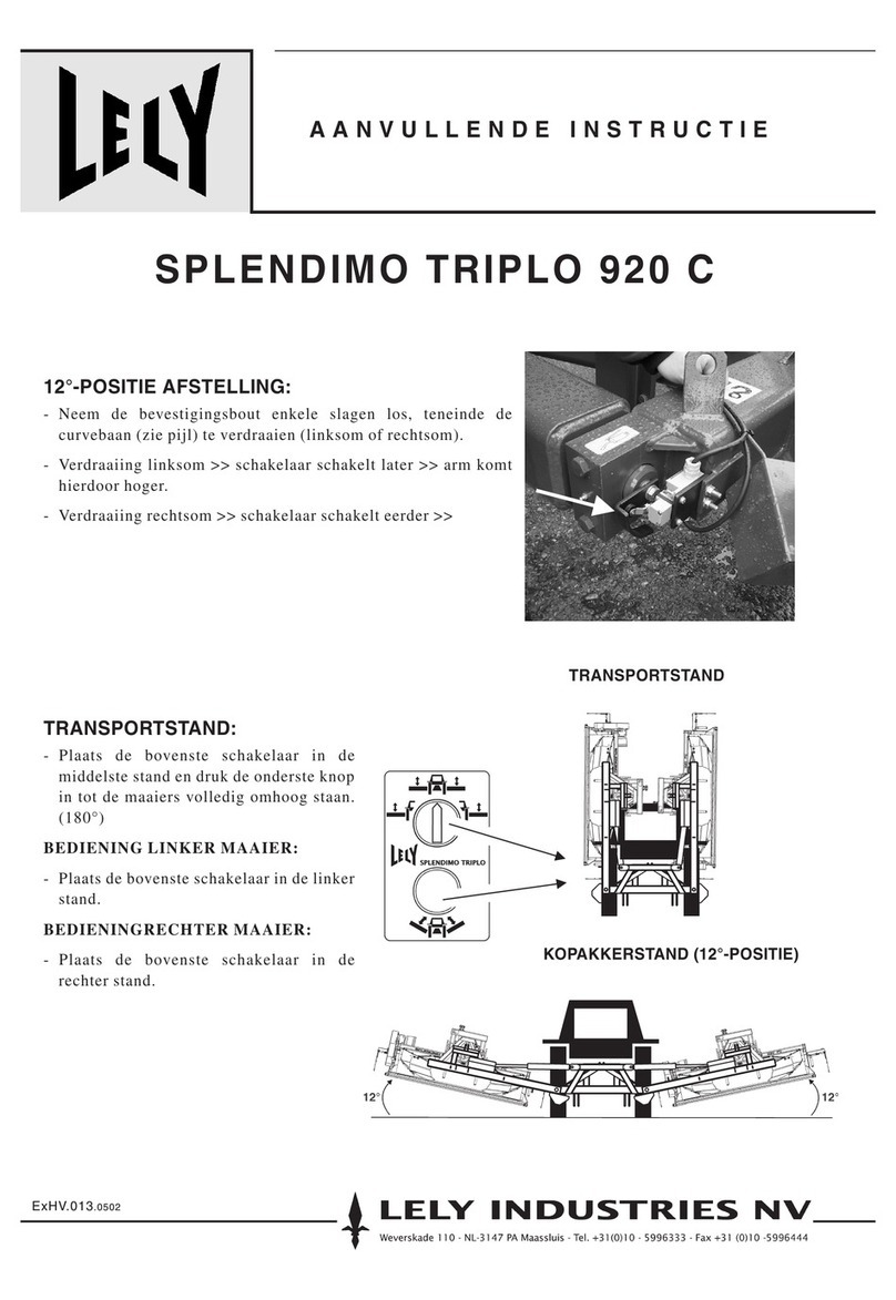 LELY SPLENDIMO TRIPLO 920 C SUPPLEMENTARY INSTRUCTION