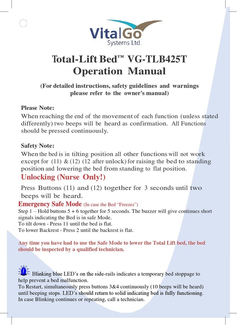 VitalGo Total-Lift Bed VG-TLB425T Operation manual