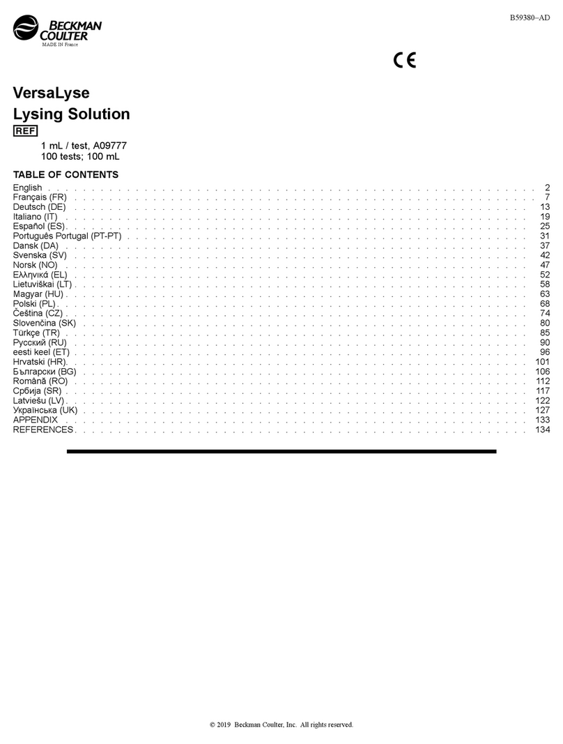 Beckman Coulter VersaLyse Lysing Solution Ready-for-use manual Beckman Coulter VersaLyse Lysing Solution Ready-for-use manual