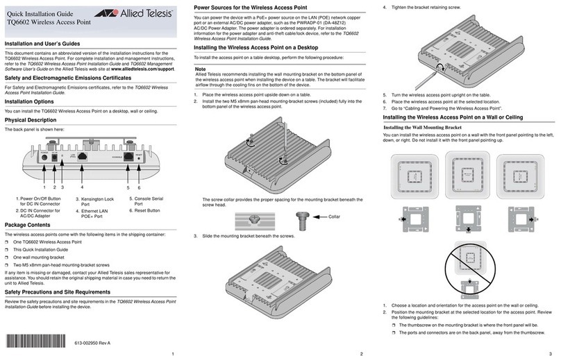 Allied Telesis TQ6602 Quick installation guide