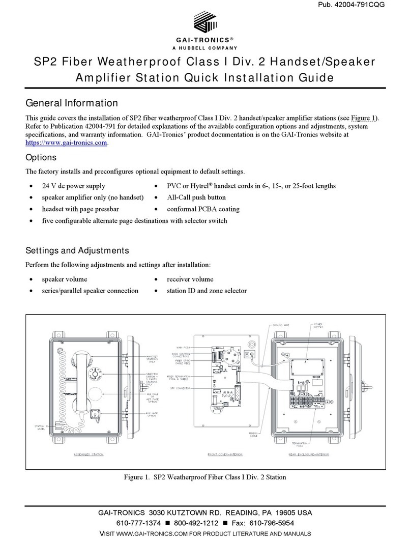 Hubbell GAI-TRONICS SP2 User manual