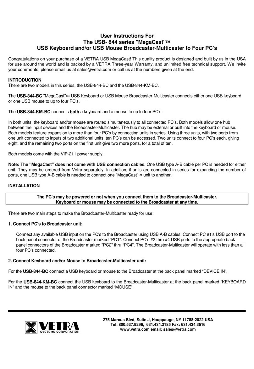 Vetra MegaCast USB- 844 Series User instructions