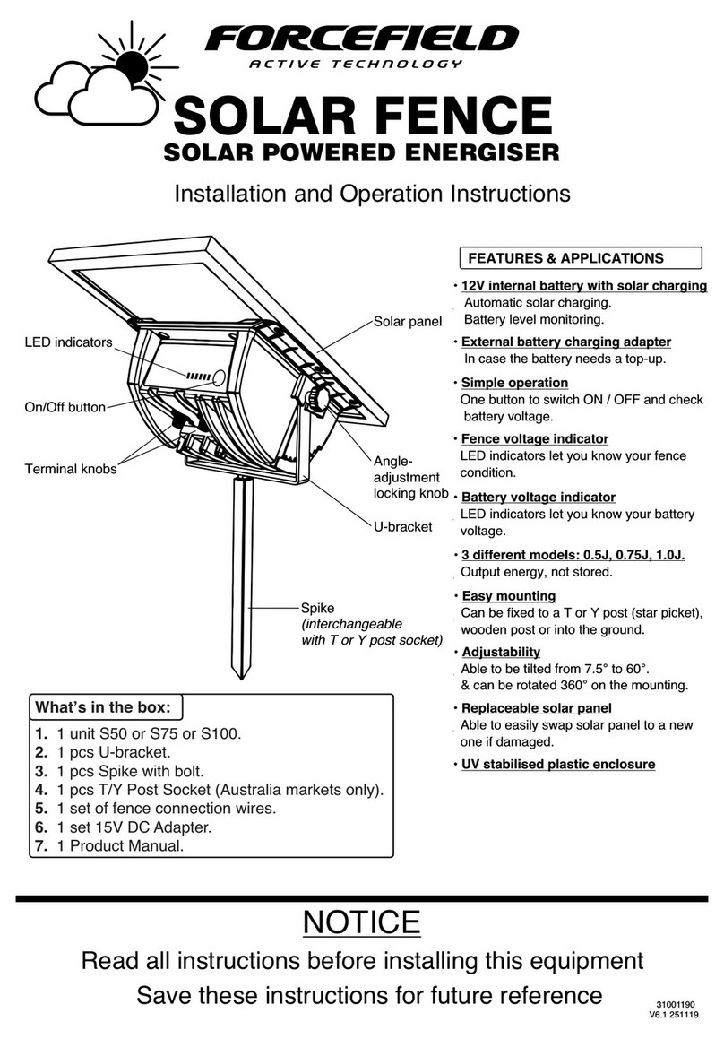 Forcefield SOLAR FENCE Installation and operation instructions
