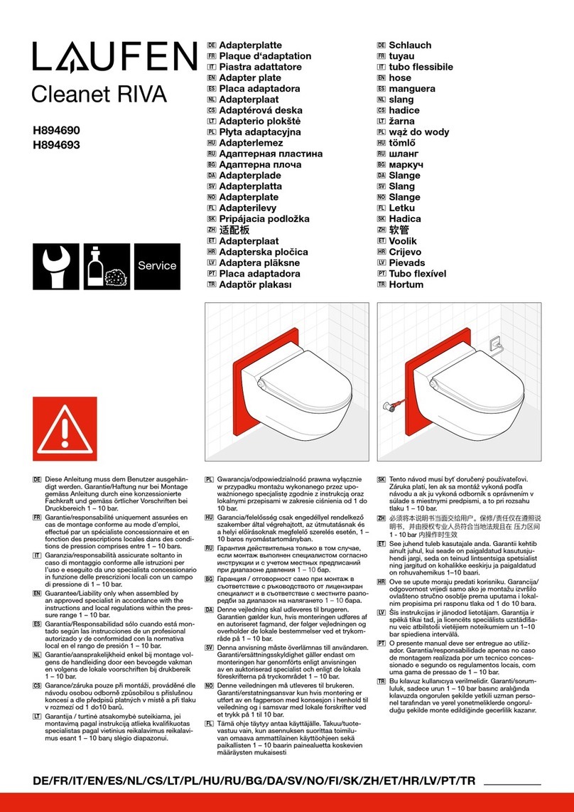 Laufen Cleanet RIVA H894690 User manual