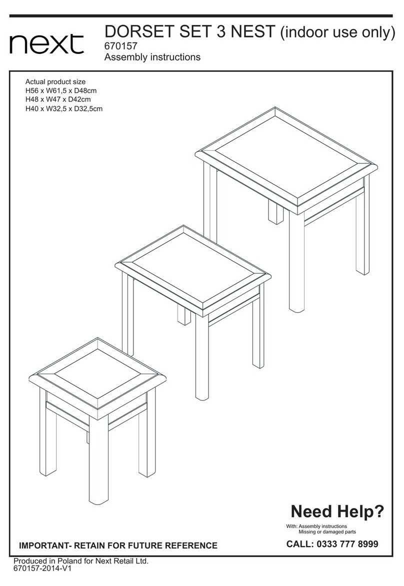 Next DORSET SET 3 NEST 670157 User manual Next DORSET SET 3 NEST 670157 User manual
