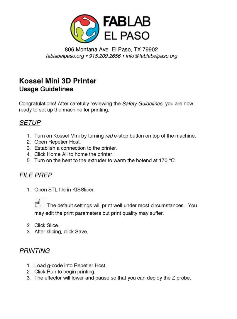 FabLab Kossel Mini Usage Guidelines