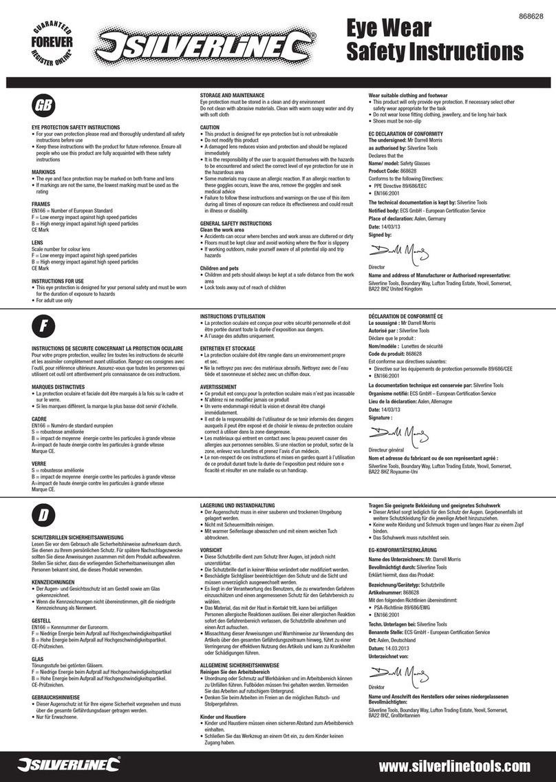 Silverline 868628 Safety instructions Silverline 868628 Safety instructions