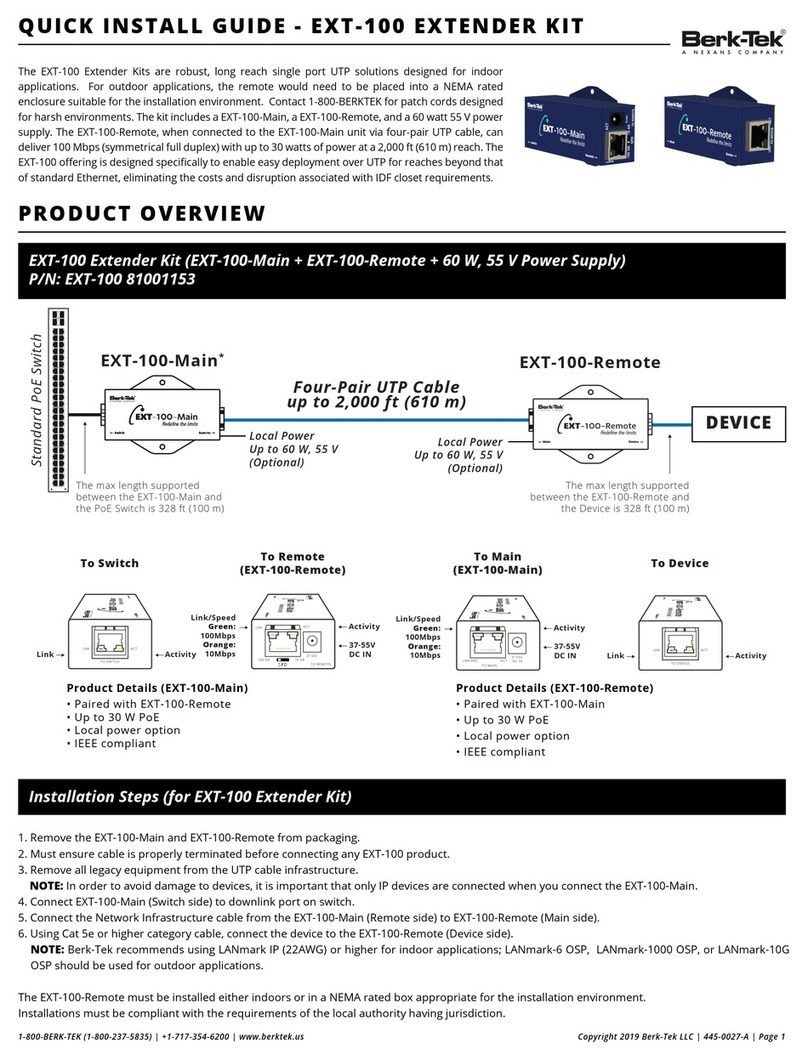 Nexans BERK-TEK EXT-100-Main Quick install guide