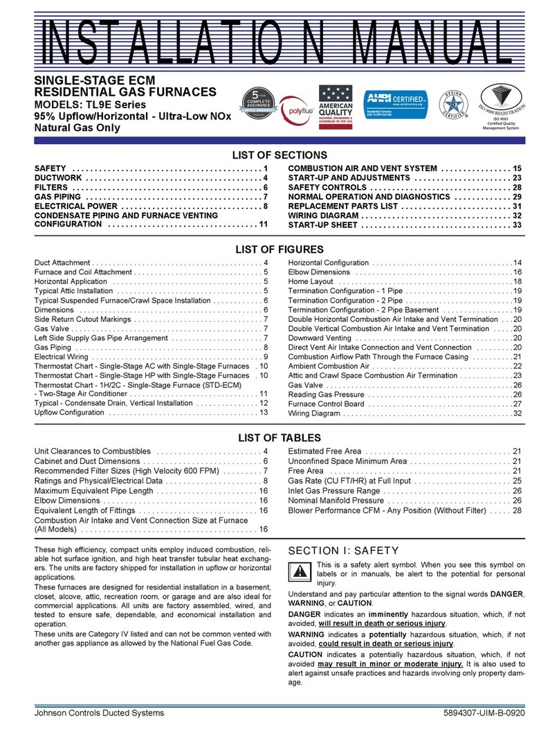 York TL9E Series installation manual